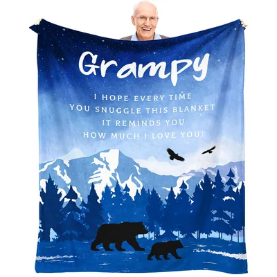 Grandpa Bear Mountains Blanket: Grampy Love Note Design