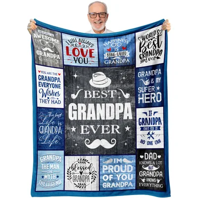 Best Grandpa Ever Word Blanket Celebrating Family and Legends
