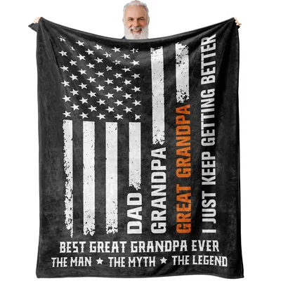 Great Grandpa American Flag Blanket: Best Great Grandpa Ever Design