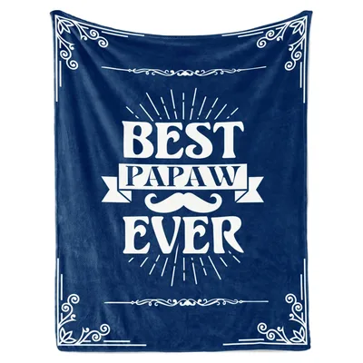 Grandpa Papaw Blanket featuring Best Papaw Ever text