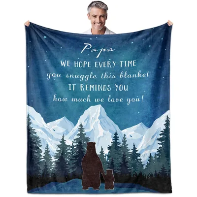 Grandpa Bear Cub Mountains Blanket: A Sentimental Gift for Papa