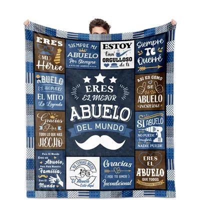 Spanish Grandpa Patchwork Blanket: Best Grandpa in the World Design