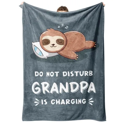 Sleepy Sloth Grandpa Charging Blanket for Resting Family Members