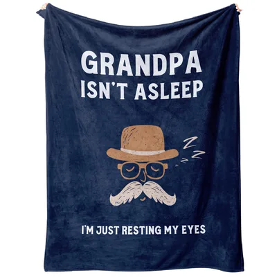Grandpa Sleeping Funny Blanket: Resting My Eyes Design
