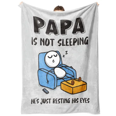 Funny Papa Sleeping Blanket: Resting His Eyes Design