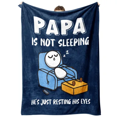 Funny Papa Sleeping Recliner Blanket: Resting His Eyes Design