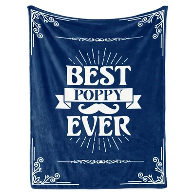 Grandpa Text Blanket: Best Poppy Ever Design for Grandfathers