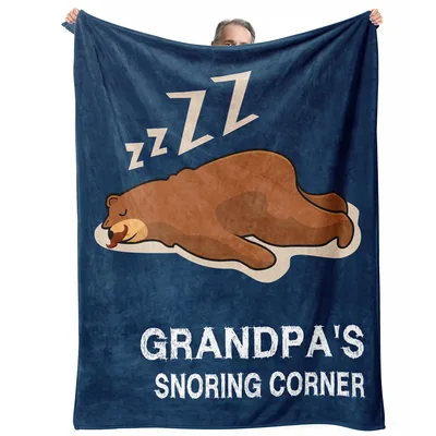 Sleeping Bear Grandpa Blanket featuring a napping bear