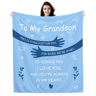 Grandson Hug Message Blanket: To My Grandson This Is A Hug