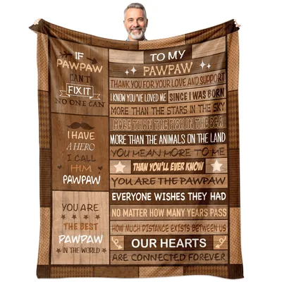 Grandpa Letter Sentiment Blanket: Pawpaw Love and Hero Tribute Design