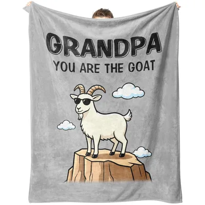 Funny Goat Grandpa Blanket: You Are The Goat Design