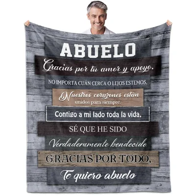 Spanish Grandpa Abuelo Blanket features rustic wood plank