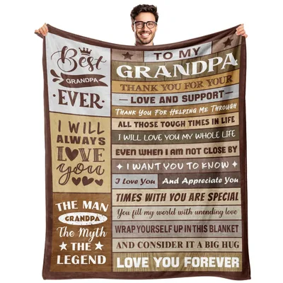 Grandpa Birthday Sentiment Blanket featuring Best Grandpa Ever