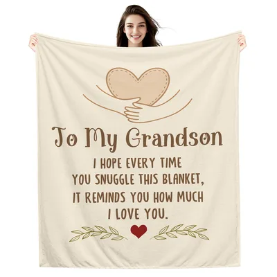 To My Grandson Heart Blanket: A Snuggle Reminder of Love