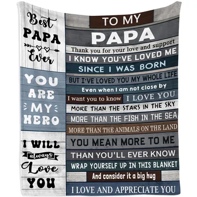 To My Papa Love Blanket: A Heartfelt Letter Design for Grandpa