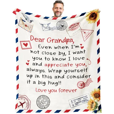 Dear Grandpa Letter Blanket: A Warm Air Mail Message of Love
