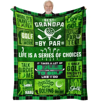 Golf Grandpa Humor Blanket Best Grandpa By Par Design