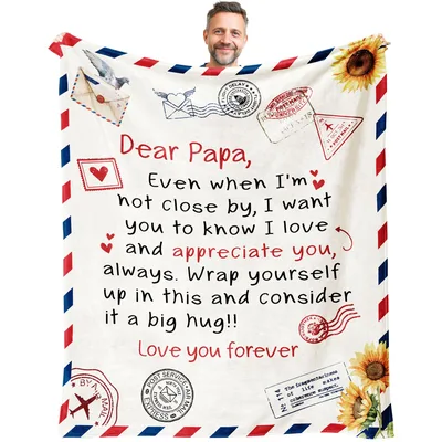 Letter to Papa Blanket: A heartfelt airmail design for grandpa