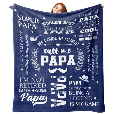 World's Best Papa Typography Blanket Celebrating the Cool Grandfather