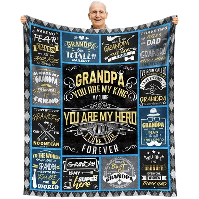 Grandpa Sayings Blanket: King, Hero, and Superhero in One Design