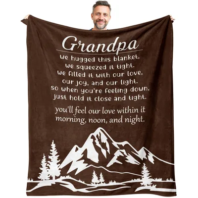 Grandpa Mountain Love Poem Blanket features a heartfelt