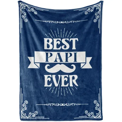 Grandpa Papi Mustache Blanket: Best Papi Ever Design