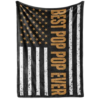 Best Pop Pop Ever Flag Blanket featuring distressed stars