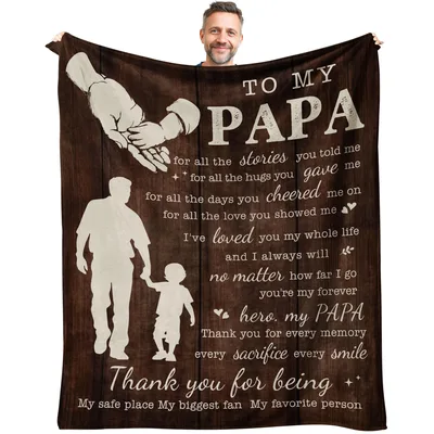 To My Papa Silhouette Blanket Features a Heartfelt Poem