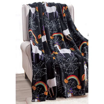 Halloween Unicorn Blanket: Spooky Magical Design for Fall