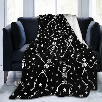Skeleton Dancing Halloween Blanket: Spooky