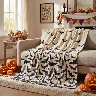 Halloween Bats Pattern Blanket