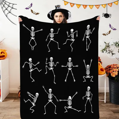 Dancing Skeletons Halloween Blanket