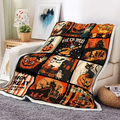 Vintage Halloween Trick Blanket