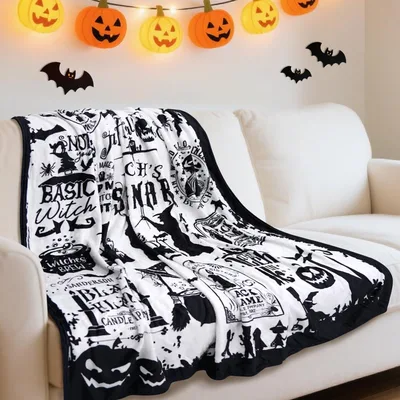 Basic Witch Halloween Spooky Blanket for Gothic Cozy Nights