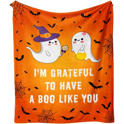 Orange Ghost Blanket: I'm Grateful to Have a Boo Like You Design