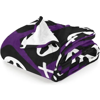 Ghost Face Blanket: Spooky Halloween Ghost Faces in Purple and Black