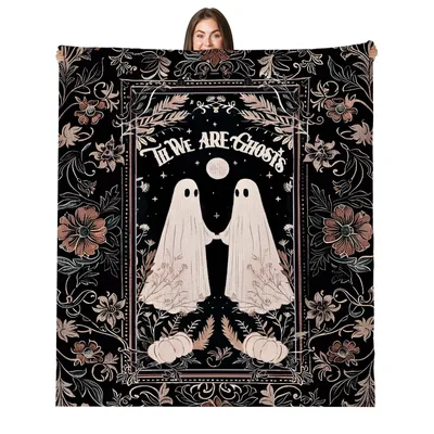Ghost Couple Halloween Blanket: Til We Are Ghosts Design
