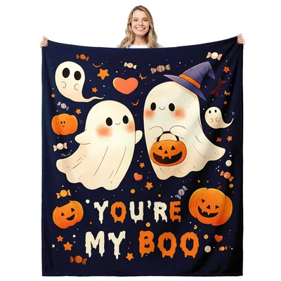 You're My Boo Ghosts Halloween Blanket for Spooky Season