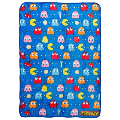 Blue Ghost Gang Pattern Blanket: Ghosts and Power Pellets