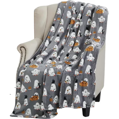 Ghost Party Blanket: Cute Baby Ghost Pattern for Halloween