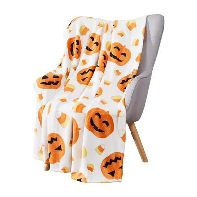 Halloween Candy Blanket: Jack-O-Lantern and Candy Corn Pattern