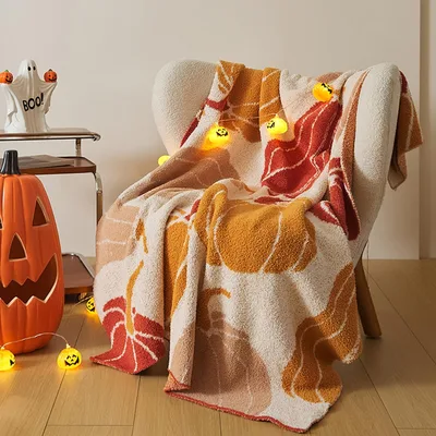 Autumn Leaves Orange Pattern Blanket for Fall Cozy Vibes