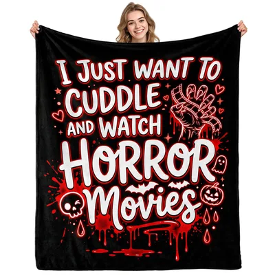 Cuddle and Watch Horror Blanket for Movie Night Lovers