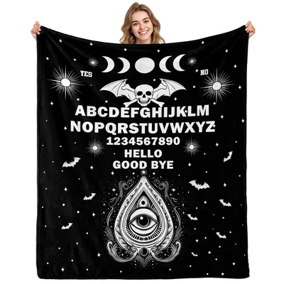 Mystic Alphabet Board Moon Blanket featuring a spirit board layout