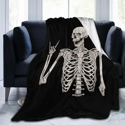 Skeleton Rock Hand Pose Blanket: