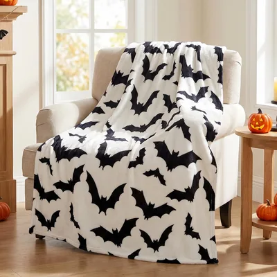 Halloween Bats Pattern Blanket No. 2 for Spooky Season