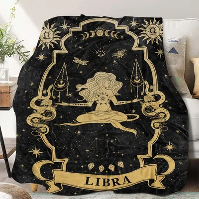 Libra Zodiac Moon Constellation Blanket Astrology Art