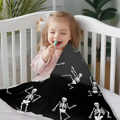 Dancing Skeletons Pattern Blanket No. 2 for Spooky Season