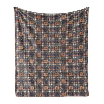 Spider Webs Halloween Buffalo Blanket Spooky Plaid Design