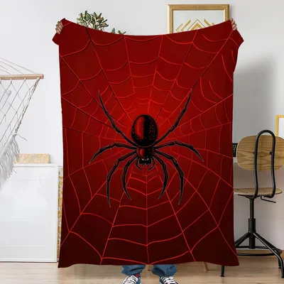 Spider Web Halloween Design Blanket for Spooky Season Coziness